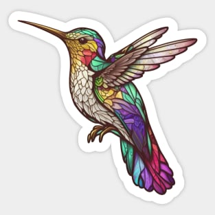 Hummingbird Bird Animal Portrait Stained Glass Wildlife Outdoors Adventure Sticker